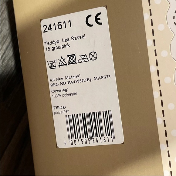 Brand New Steiff Hello Baby Leah Teddy Bear Grip Toy With Rattle Brown Bear - Picture 7 of 8